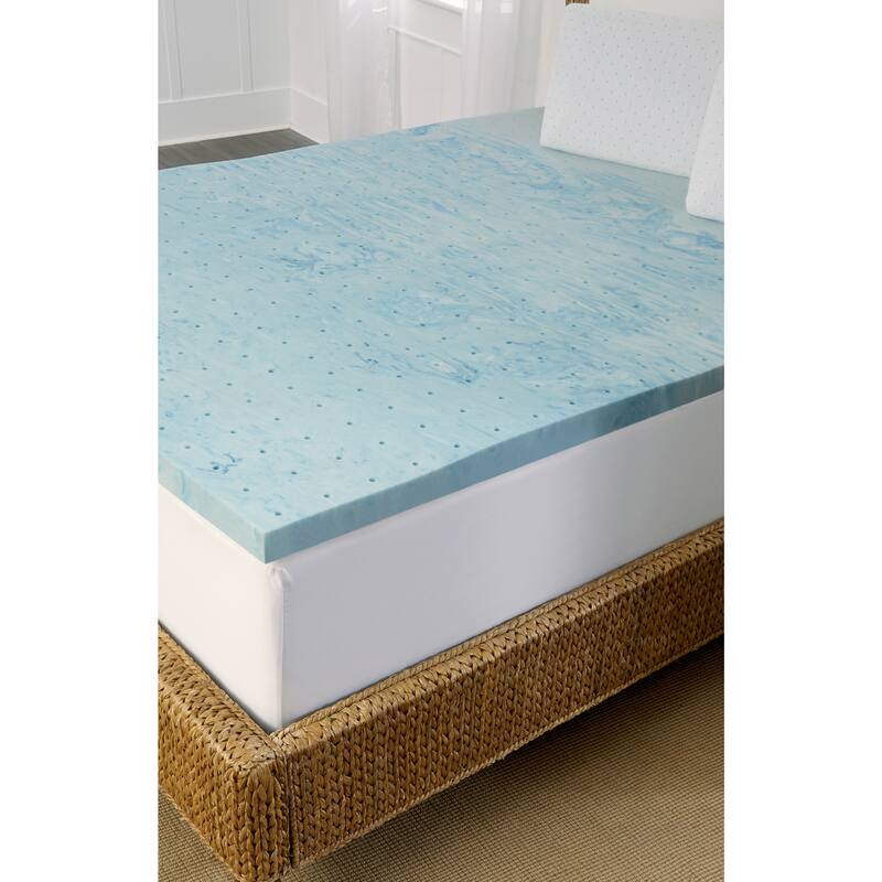 Arctic Sleep Marbleized 2-inch Gel Memory Foam Mattress Topper