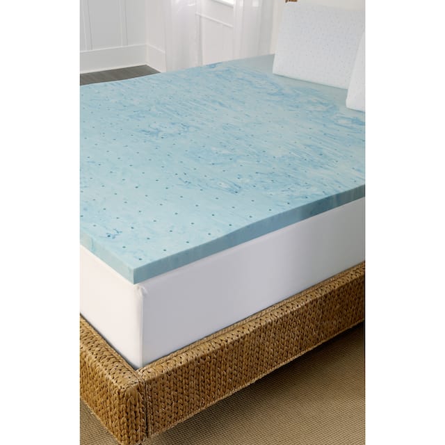 Arctic Sleep Marbleized 2-inch Gel Memory Foam Mattress Topper