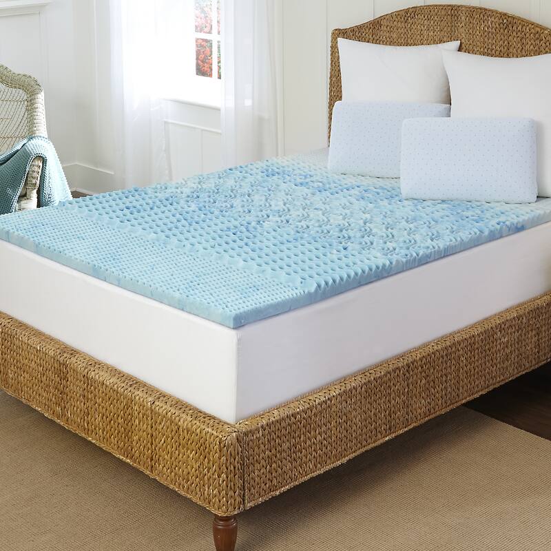 Arctic Sleep Marbleized 5-zone Gel Memory Foam Topper - Gel Memory Foam/Memory Foam - Twin