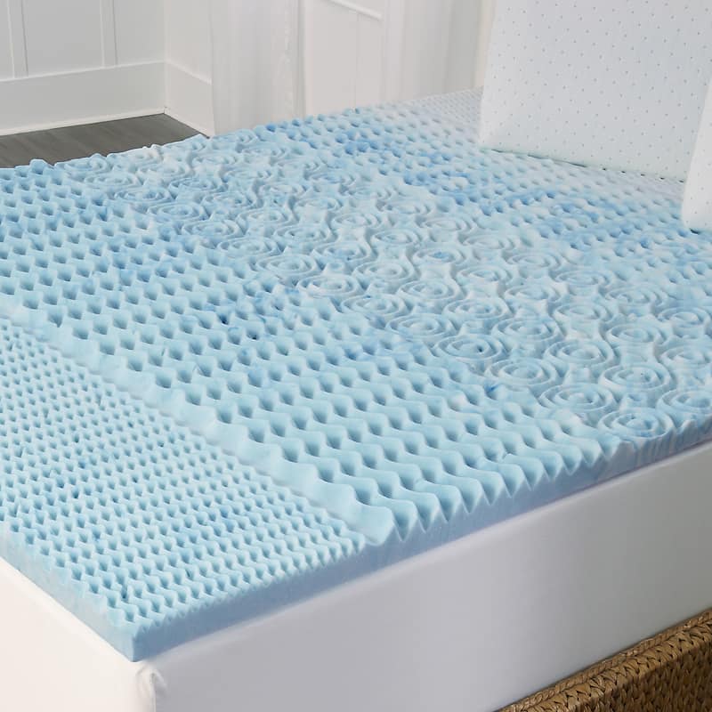 Arctic Sleep Marbleized 5-zone Gel Memory Foam Topper