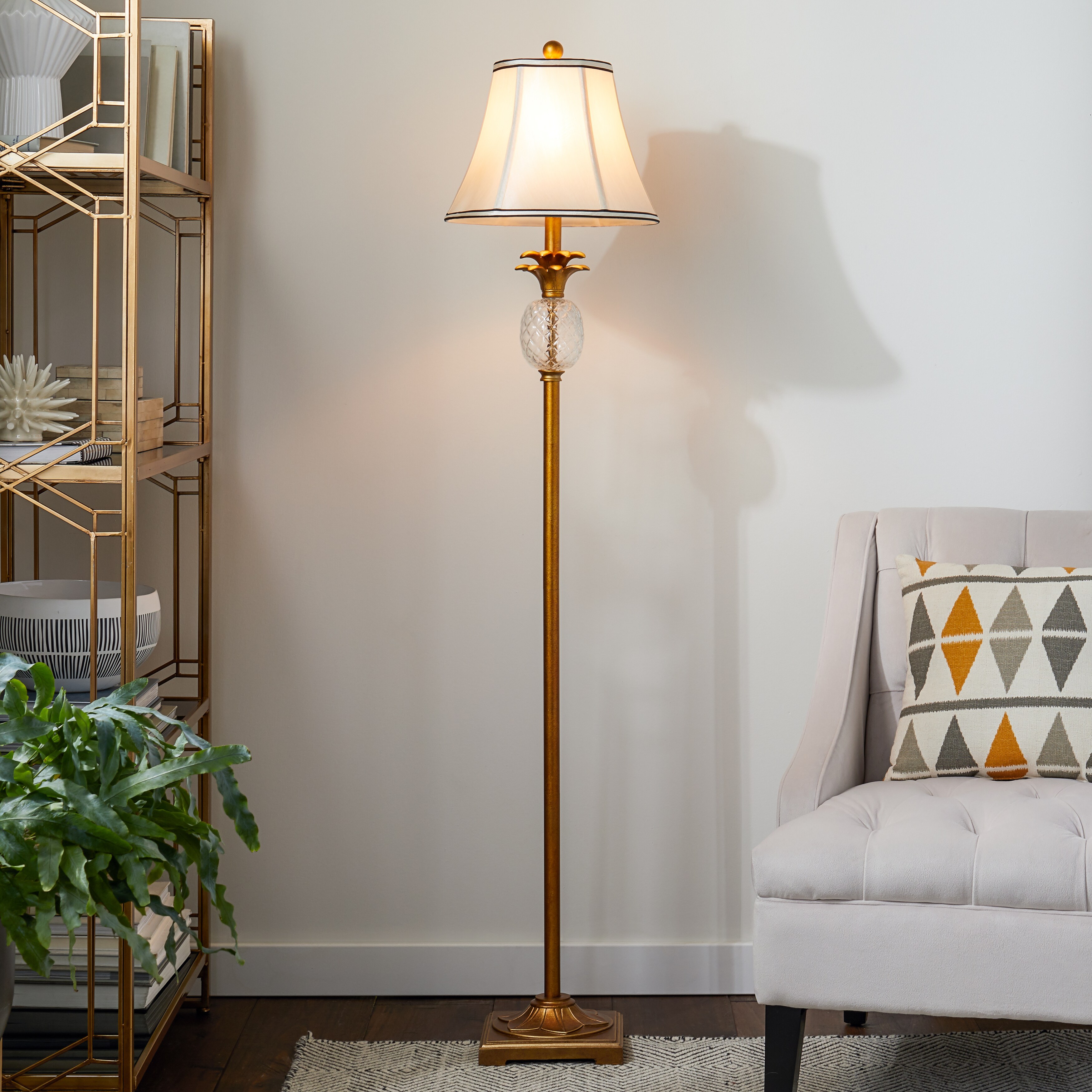 Shop Alexandra Antiqued Gold Pineapple 61 Inch Floor Lamp By