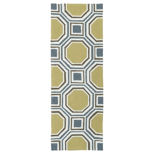 Indoor/Outdoor Handmade Getaway Gold Rug (2'0 x 6'0) - 2' x 6'