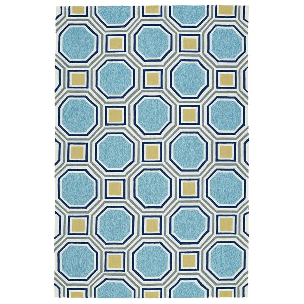 Indoor/Outdoor Handmade Getaway Blue Rug - 8' x 10'