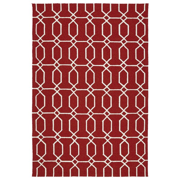 Indoor/Outdoor Handmade Getaway Red Links Rug - 9' x 12'