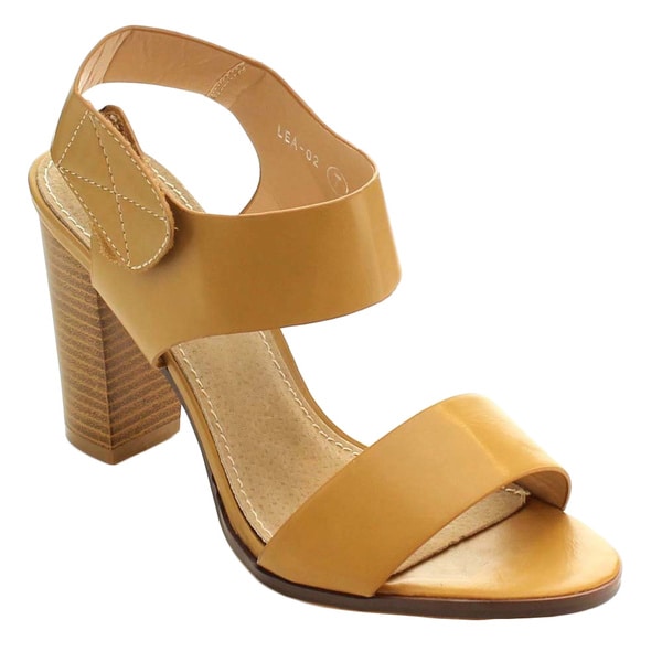 Miim Women's Lea-02 Hook and Loop Strap Heels