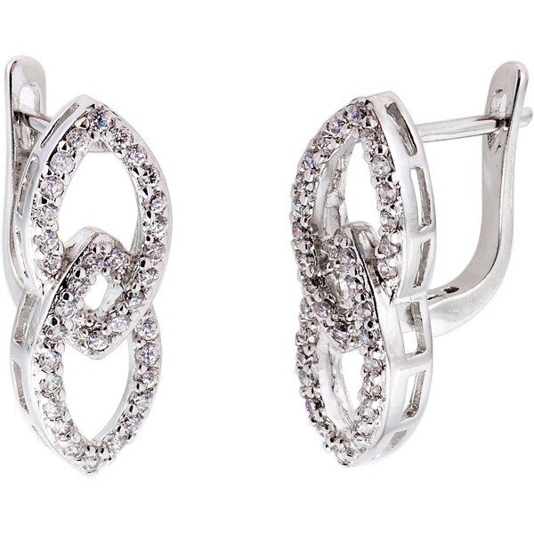 Simon Frank Silvertone Infinity Cubic Zirconia Earrings. Opens flyout.