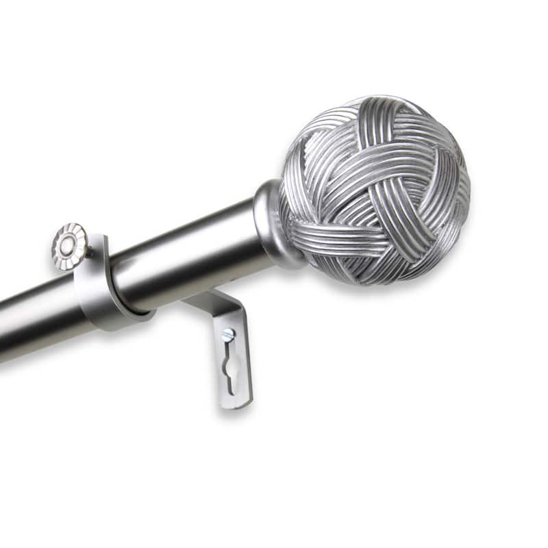 InStyleDesign Winona Adjustable Curtain Rod - 28 to 48 inches - satin nickel