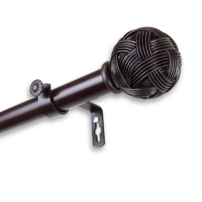 InStyleDesign Winona Adjustable Curtain Rod - 28 to 48 inches - Mahogany