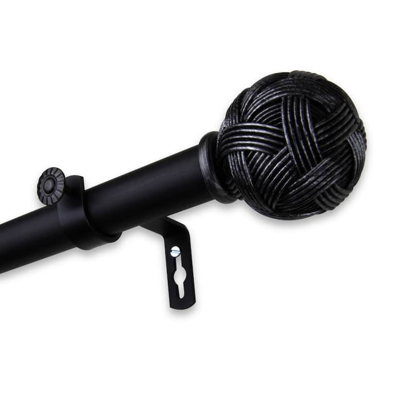 InStyleDesign Winona Adjustable Curtain Rod - 28 to 48 inches - Black