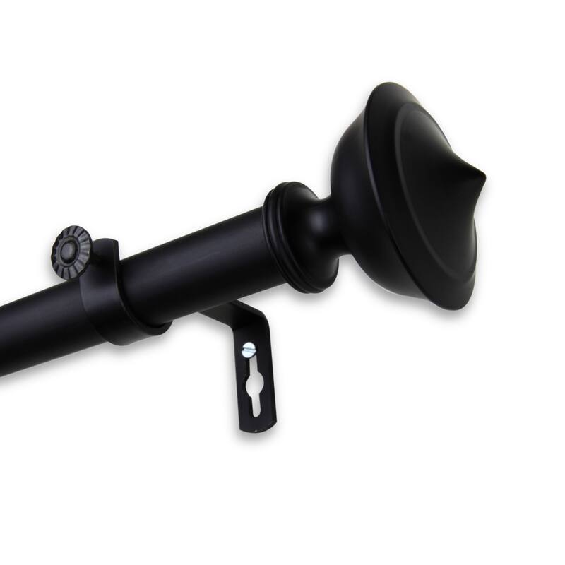 InStyleDesign Emery Adjustable Curtain Rod - 28 to 48 inches - Black