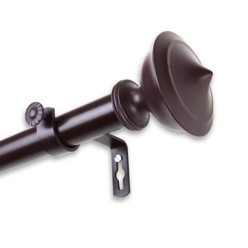 InStyleDesign Emery Adjustable Curtain Rod - 28 to 48 inches - Mahogany