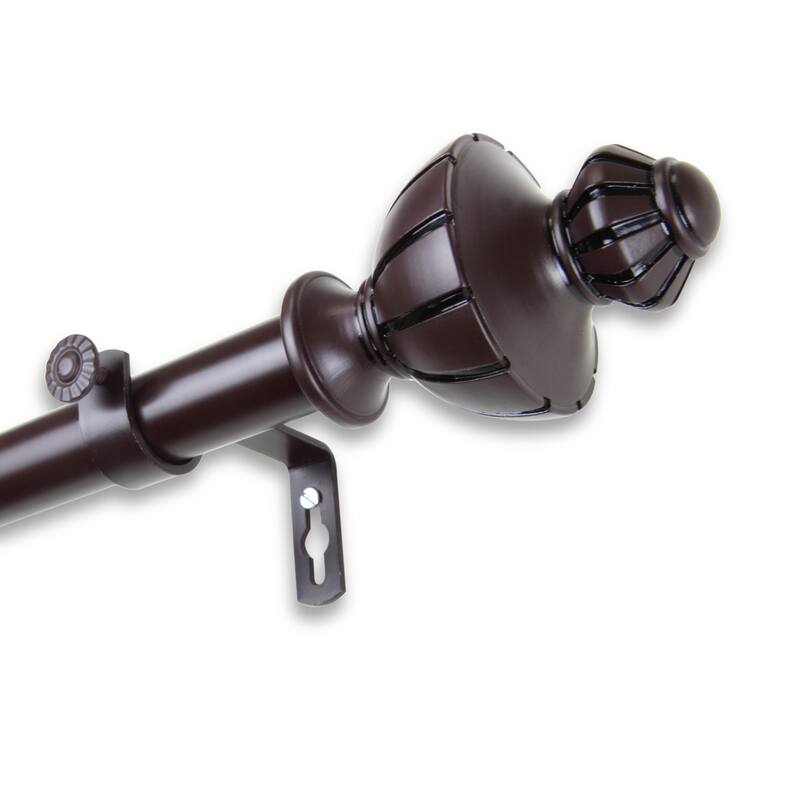 InStyleDesign Oden Adjustable Curtain Rod - 28 to 48 inches - Mahogany