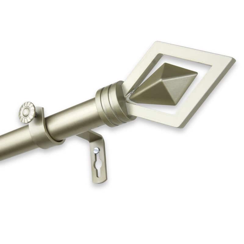 InStyleDesign Crystal Adjustable Curtain Rod - 28 to 48 inches - Light gold