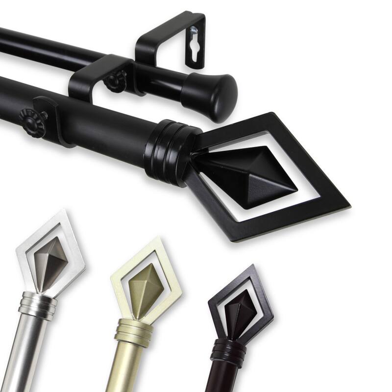 InStyleDesign Crystal Adjustable Double Curtain Rod