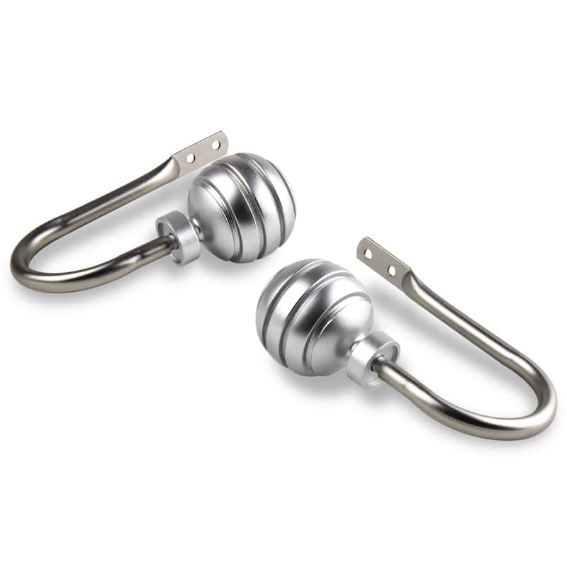 InStyleDesign Piper Curtain Holdback Pair - n/a - Nickel Finish/Satin/Silver Finish - satin nickel