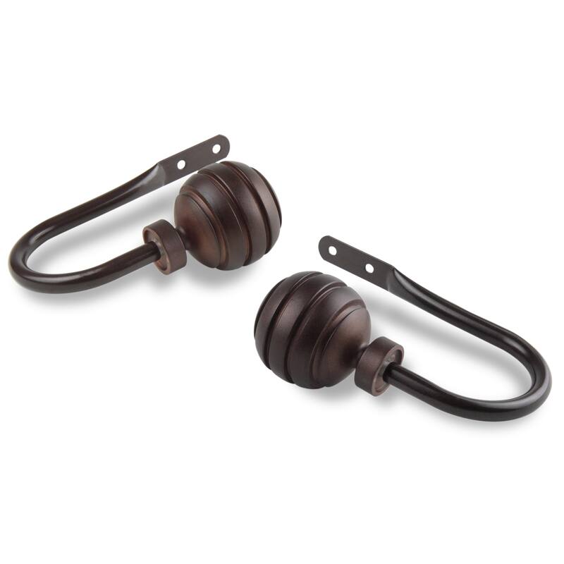 InStyleDesign Piper Curtain Holdback Pair - n/a - Brown Finish - Cocoa