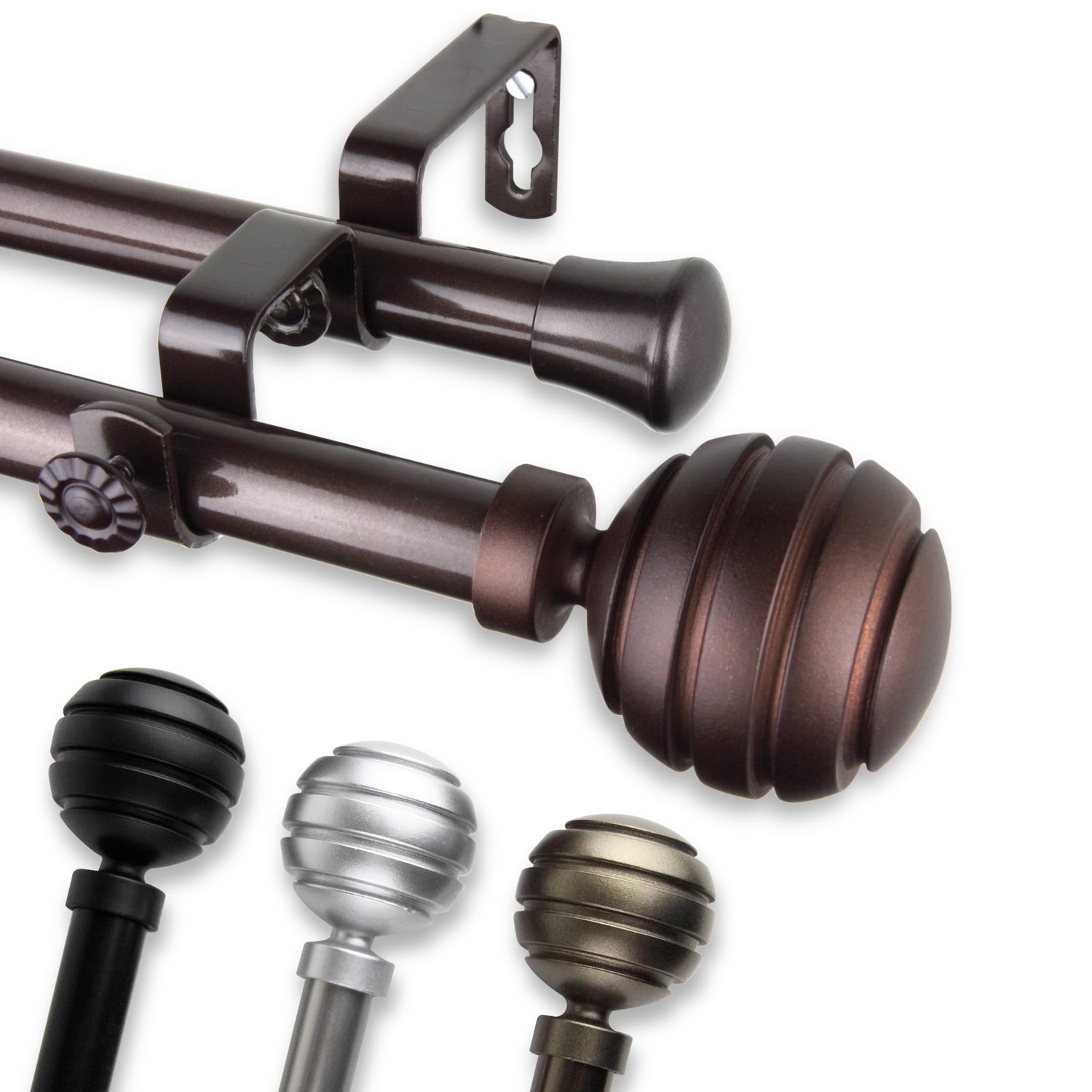 InStyleDesign Piper Adjustable Double Curtain Rod