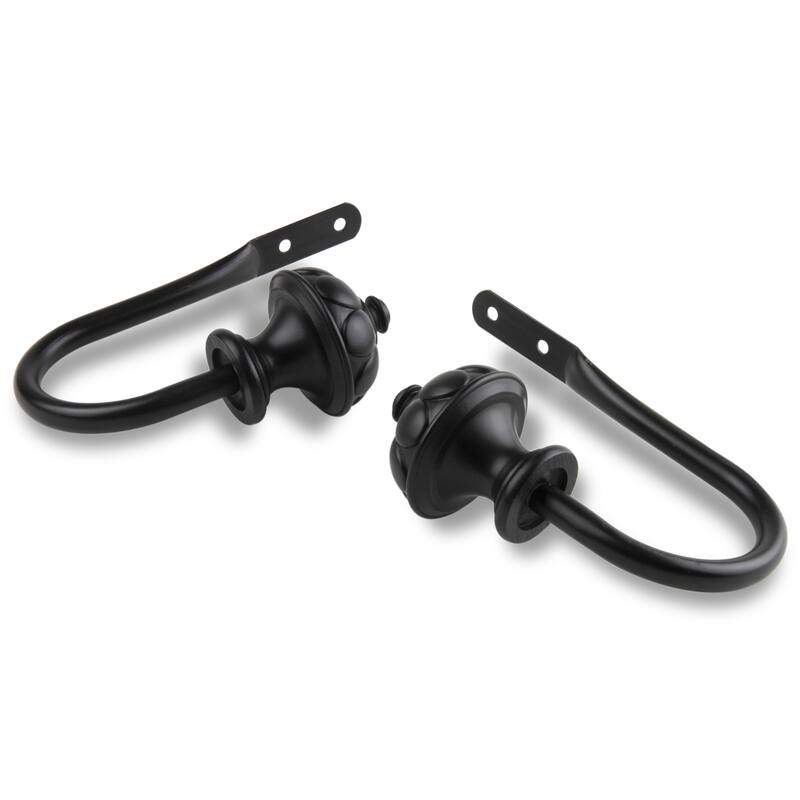 InStyleDesign Noah Curtain Holdback Pair - n/a - Black Finish - Black