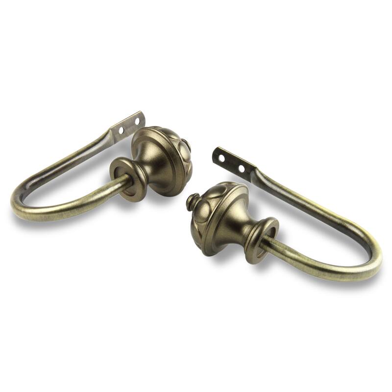 InStyleDesign Noah Curtain Holdback Pair - n/a - Antique/Brass Finish - Antique Brass