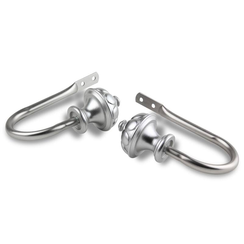 InStyleDesign Noah Curtain Holdback Pair - n/a - Nickel Finish/Satin/Silver Finish - satin nickel