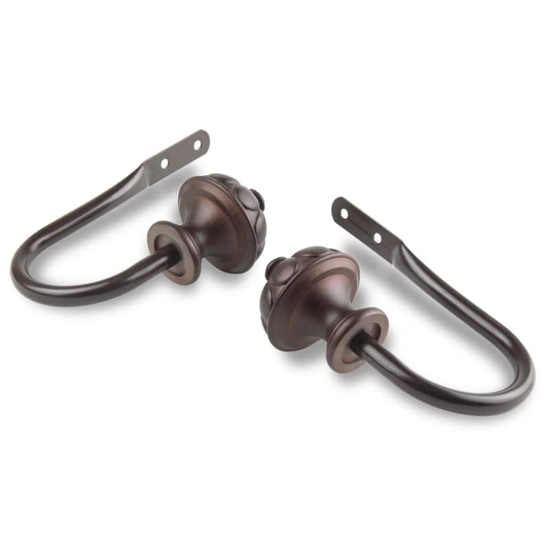 InStyleDesign Noah Curtain Holdback Pair - n/a - Brown Finish - Cocoa