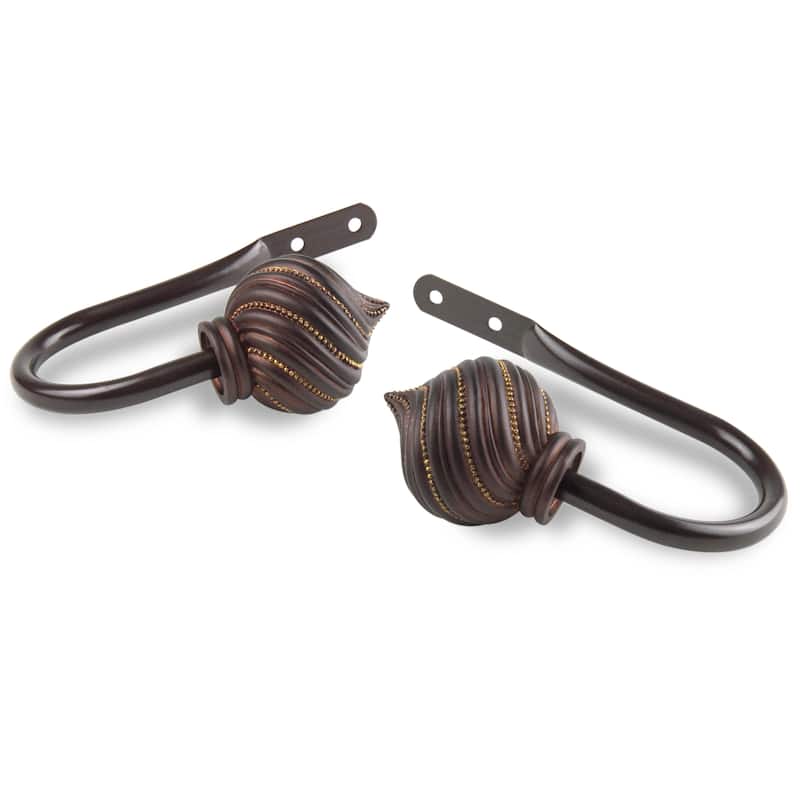 InStyleDesign Mya Curtain Holdback Pair - n/a - Brown Finish - Cocoa