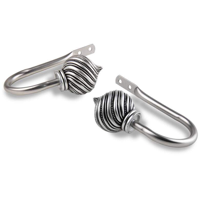 InStyleDesign Mya Curtain Holdback Pair - n/a - Nickel Finish/Satin/Silver Finish - satin nickel