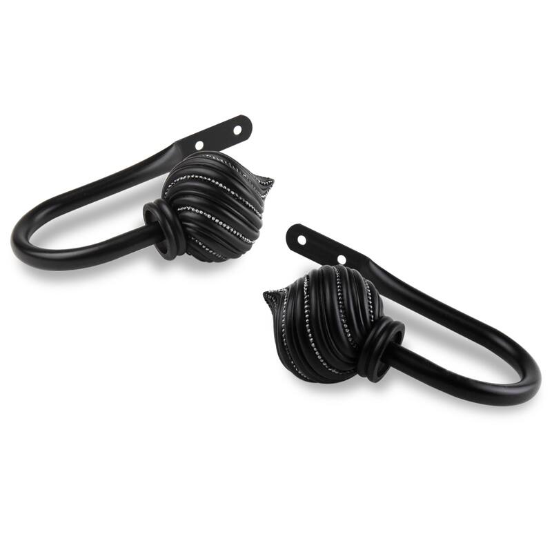 InStyleDesign Mya Curtain Holdback Pair - n/a - Black Finish - Black