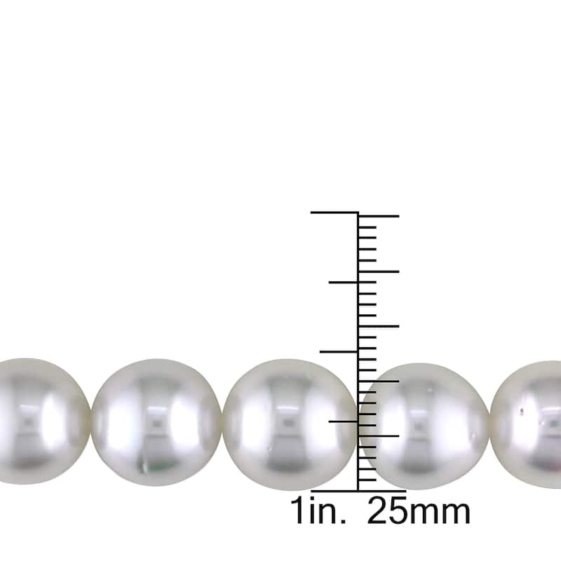 Miadora Signature Collection 14k White Gold South Sea High Luster Pearl and Diamond Accent Necklace (10-12 mm)