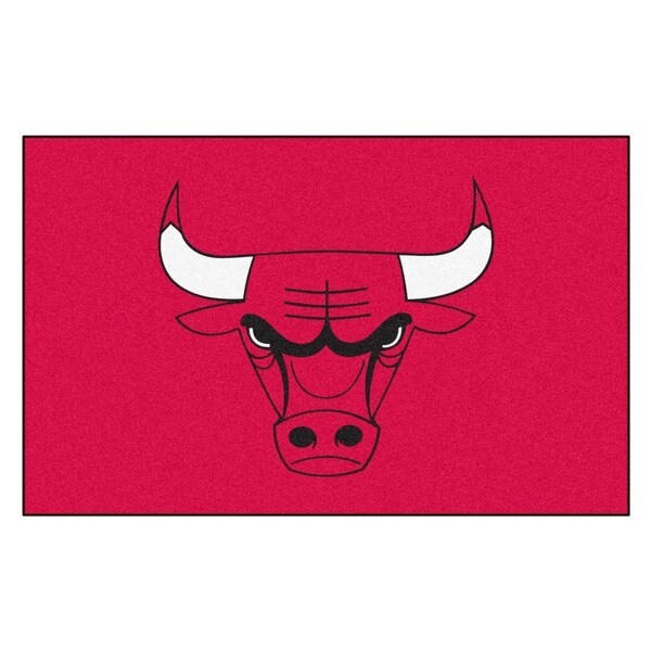 Fanmats Machine-made Chicago Bulls Black Nylon Ulti-Mat (5' x 8')