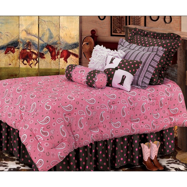 HiEnd Accents Pink Paisley 6-Piece Bedding Set