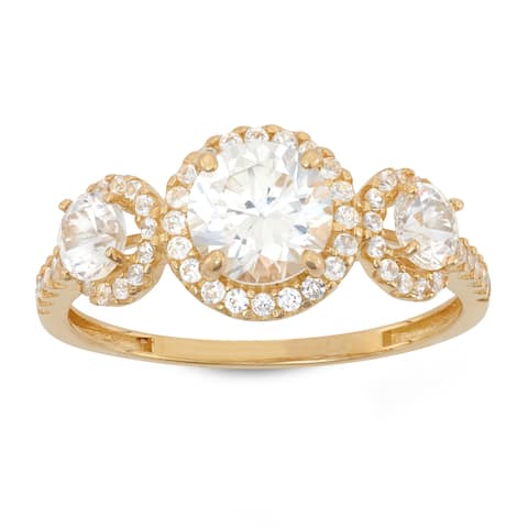 Gioelli 10K Gold 3 2/5ct Multi Round-cut CZ Pave Ring