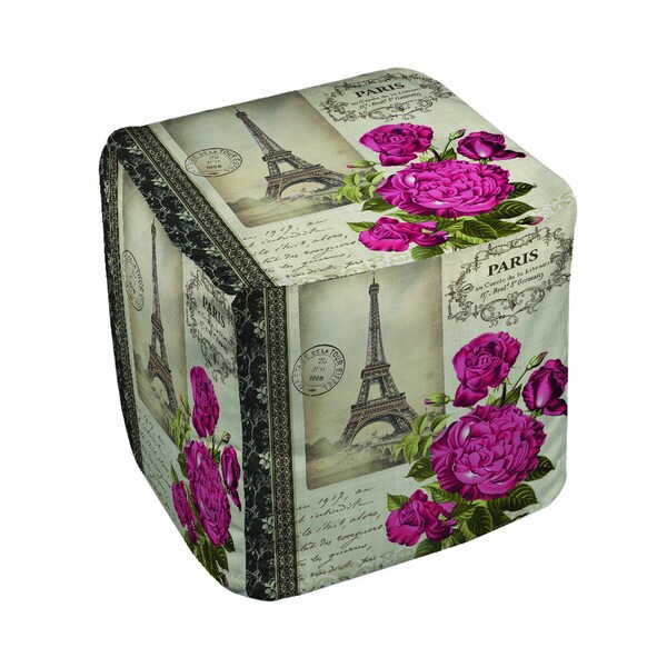 Springtime in Paris All Roses Pouf