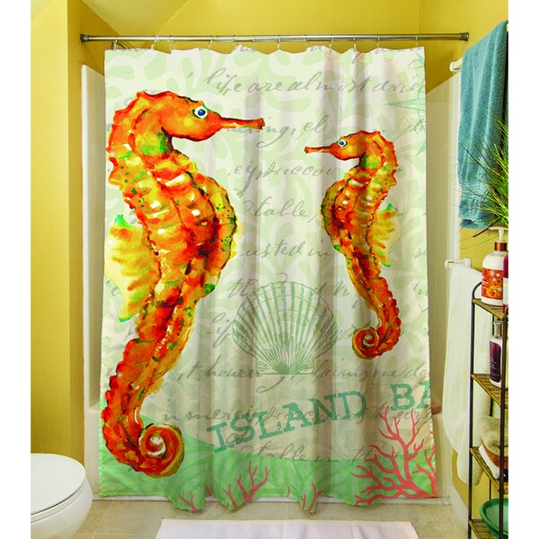 Shop Salty Air Seahorse Shower Curtain On Sale Free Shipping Today