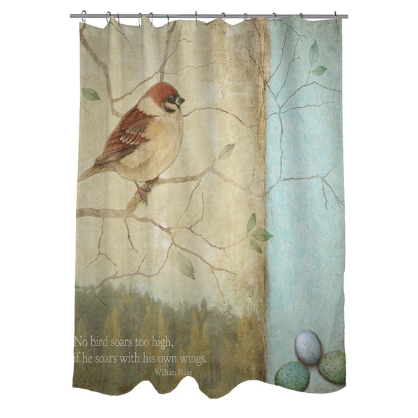 Thumbprintz Bird Quote Sparrow Shower Curtain   Shopping