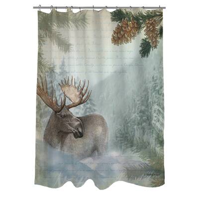 Conifer Lodge Moose Shower Curtain
