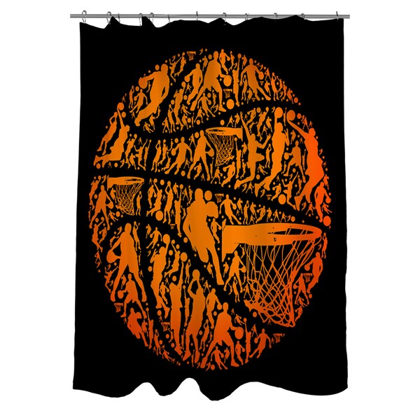 Basketball Sports Silhouettes Shower Curtain