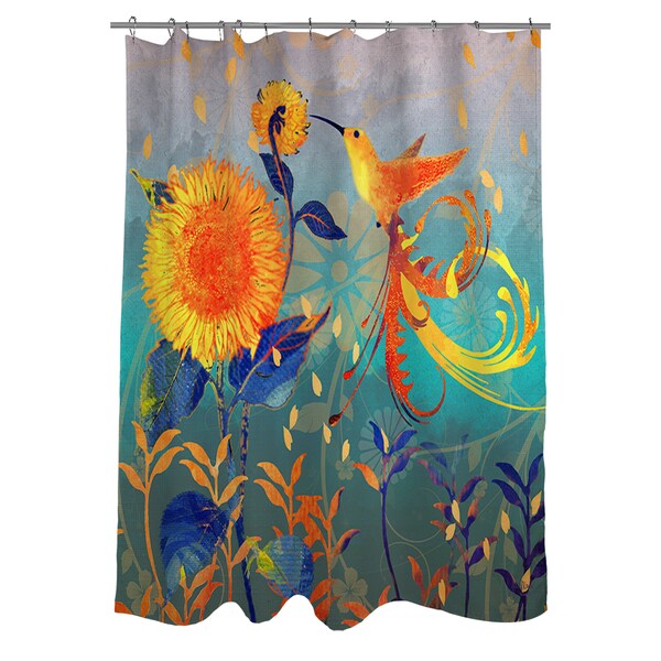 Shop Daisy Hum Teal Shower Curtain On Sale Free Shipping Today