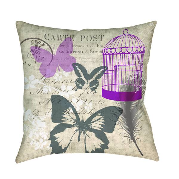Butterfly Collage Burlap Indoor/ Outdoor Pillow