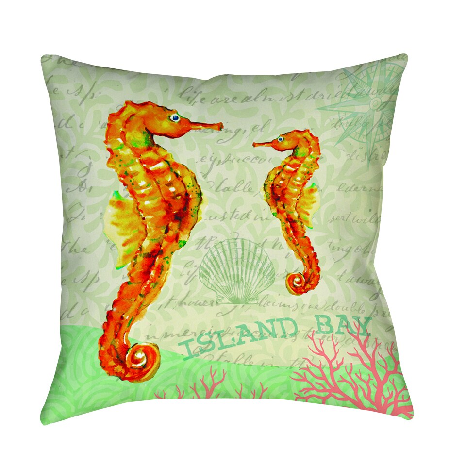 Salty Air Seahorse Decorative Pillow