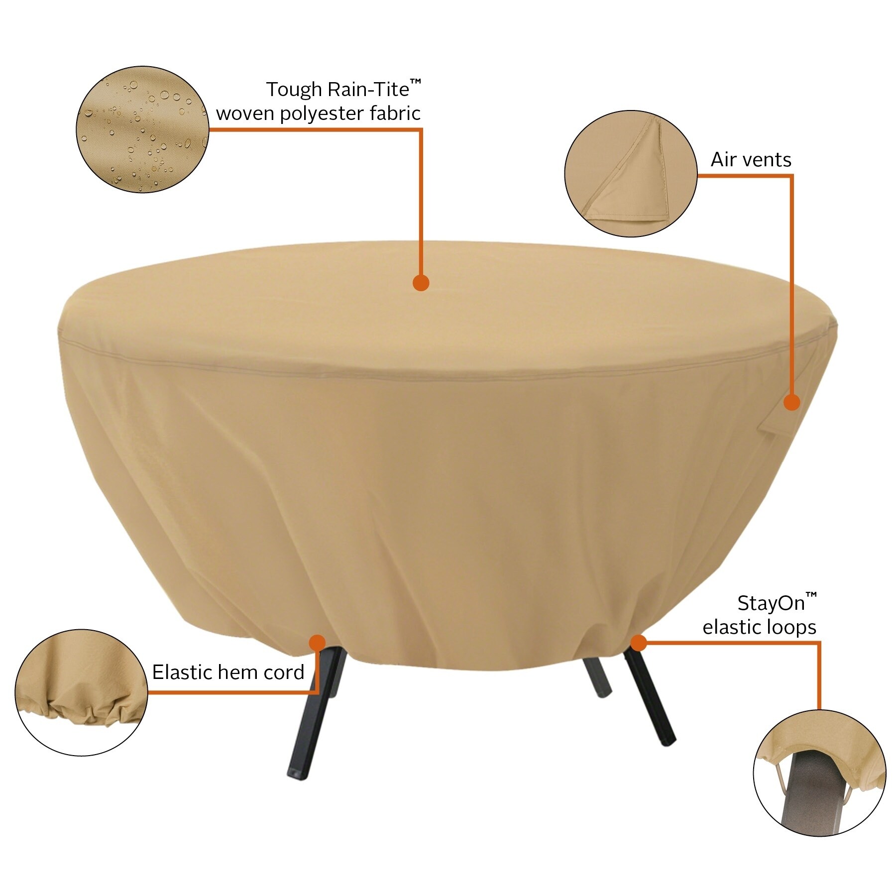 Shop Classic Accessories 58202 Ec Terrazzo Round Patio Table Cover