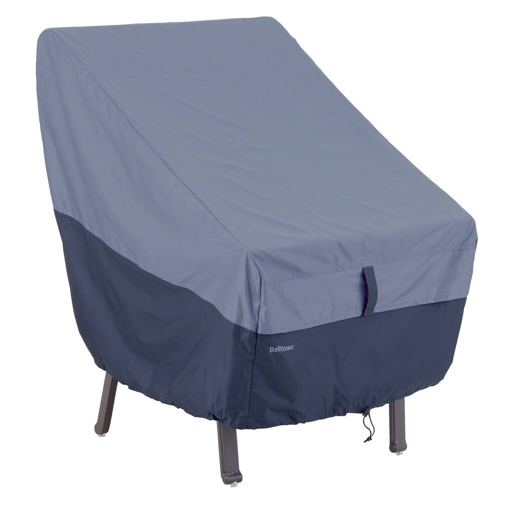 Classic Accessories Belltown Highback Patio Chair Blue Cover