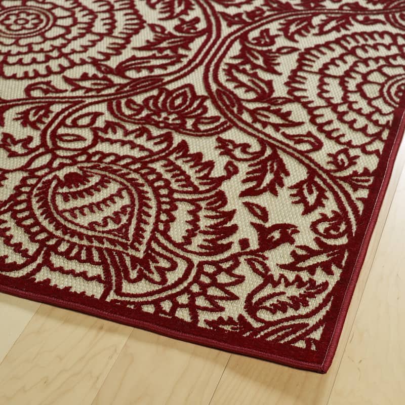 A Breath of Fresh Air Handmade FSR102 Floral Indoor Outdoor Area Rug