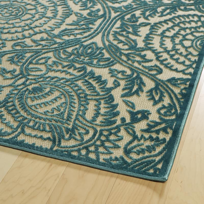 A Breath of Fresh Air Handmade FSR102 Floral Indoor Outdoor Area Rug