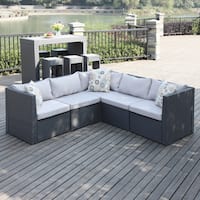 Havenside Home Stillwater Grey Indoor/Outdoor 5-piece Sectional Set