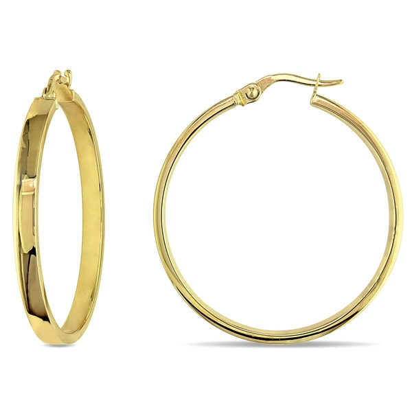 Miadora 10k Yellow Gold Italian Hoop Earrings Free Shipping Today Miadora 10k Yellow Gold Italian Hoop Earrings