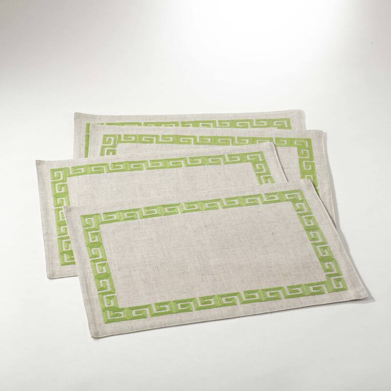 Stitched Greek Key Design Placemat (Set of 4)