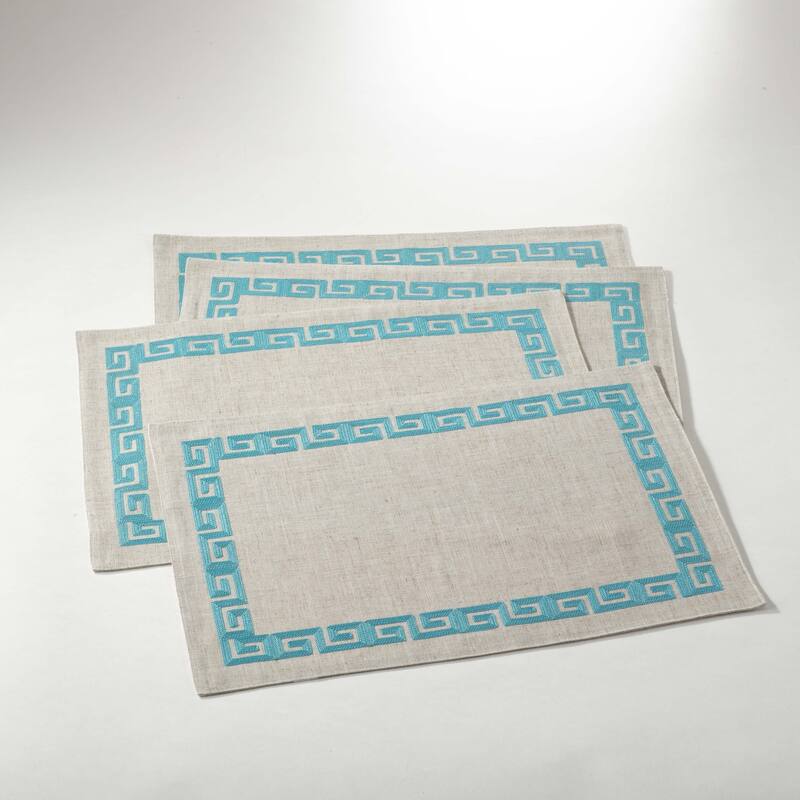 Stitched Greek Key Design Placemat (Set of 4)