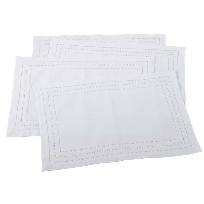 Linen Blend Hemstitched Placement (Set of 4)