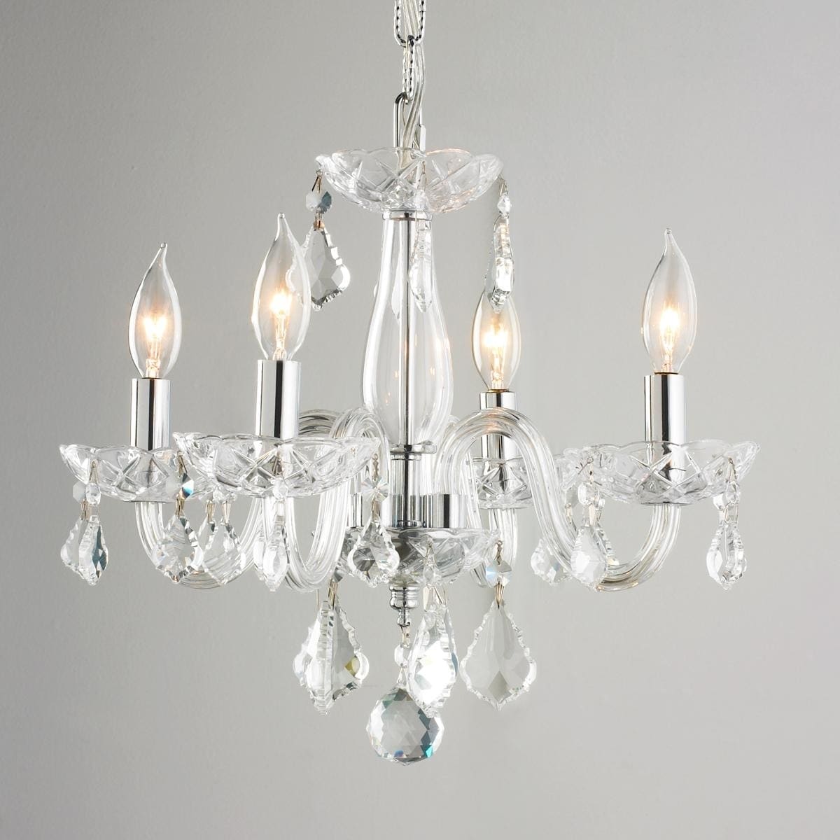 Kids Room Chandelier 4-light with Clear Crystal Mini Chandelier Chrome Finish (Mini Chandeliers) - Chandeliers For Bedrooms by Overstock.com